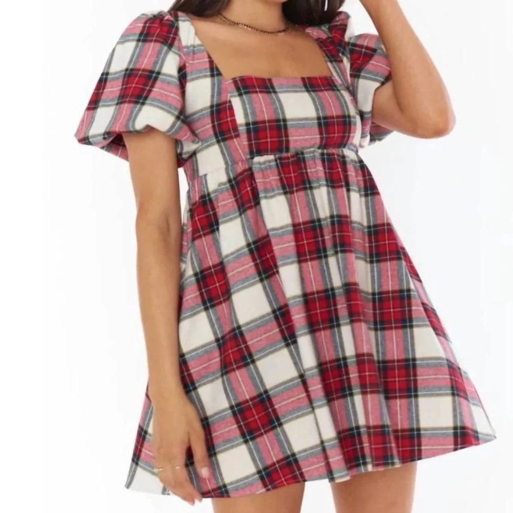 Show Me Your MuMu Red Plaid Dress - Picture 1 of 8